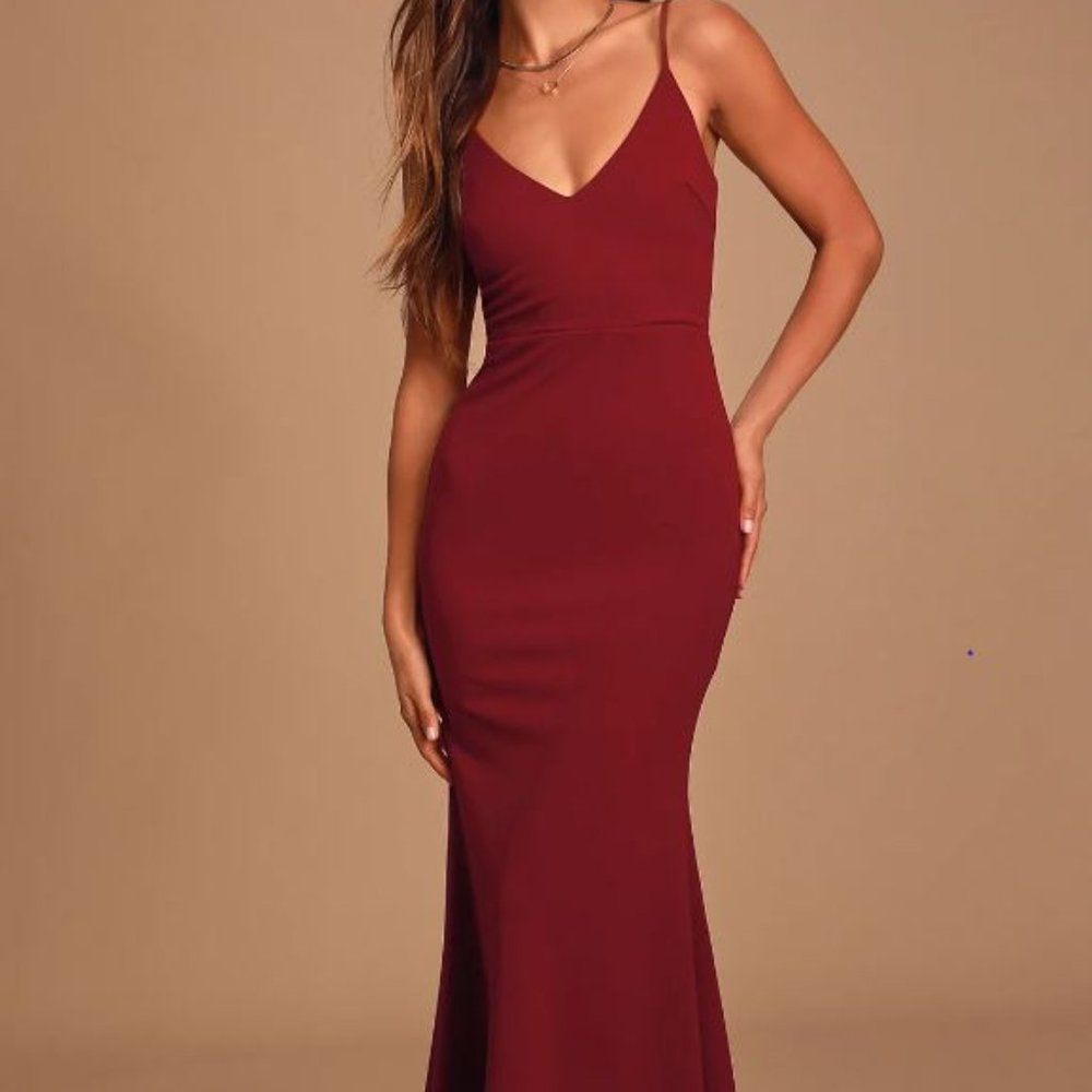 Lulu's Infinite Glory Wine Maxi Dress